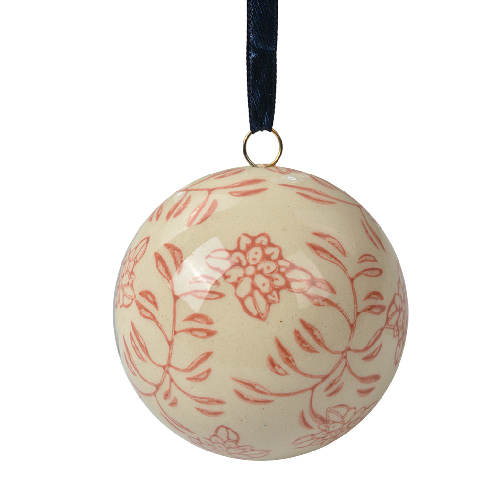 Clayre & Eef   | Decoratie Bal Beige Roze ø 6x6 cm | 6CE2107S