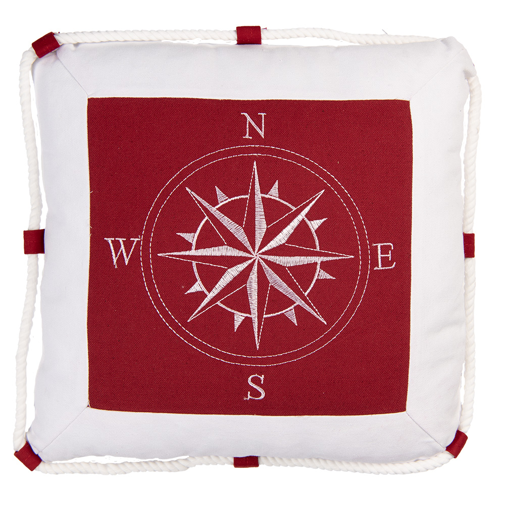 Clayre & Eef   | Sierkussen Wit Rood 40x40x10 cm | KG035.007