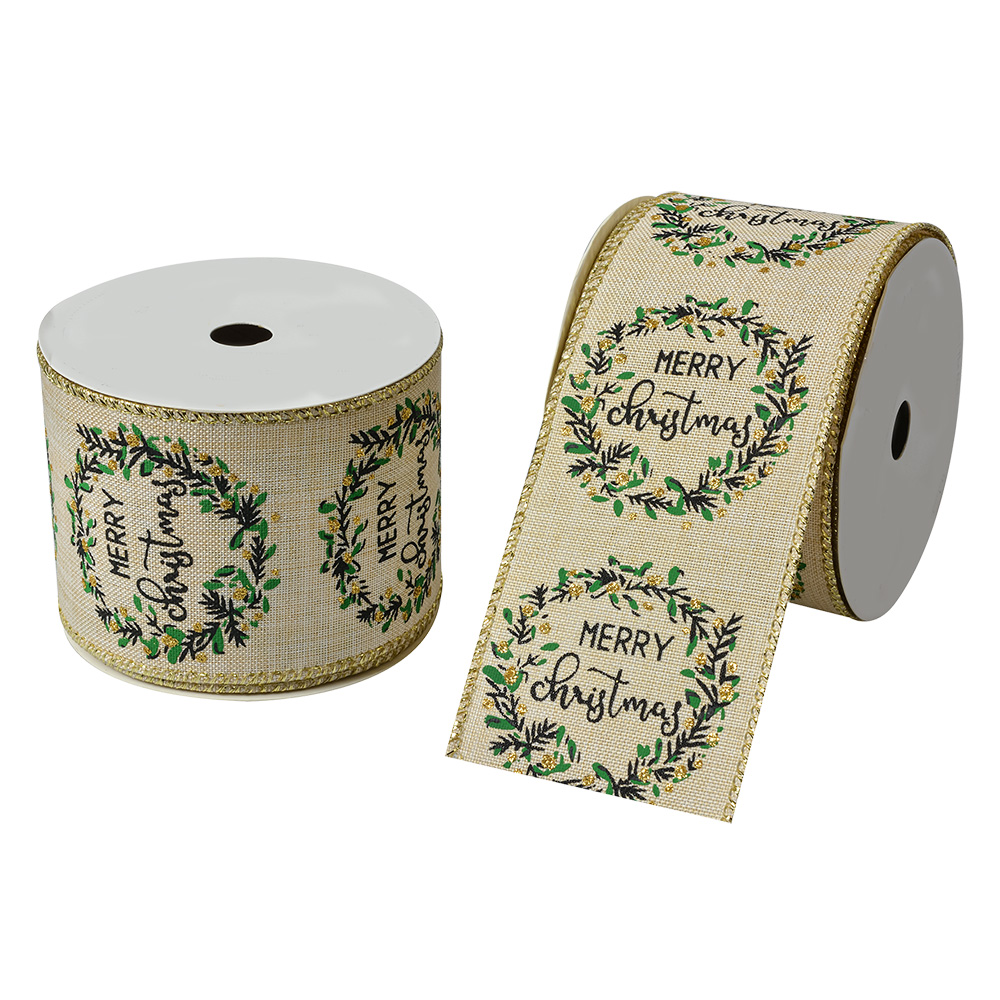 Clayre & Eef   | Lint Beige Goudkleurig 6.3 cm x 5 m | LI0132