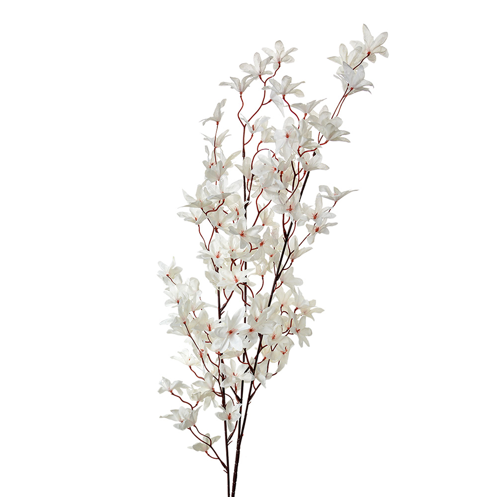 Clayre & Eef   | Decoratie tak met bloemen Wit Groen 6x6x110 cm | 5PL0167W
