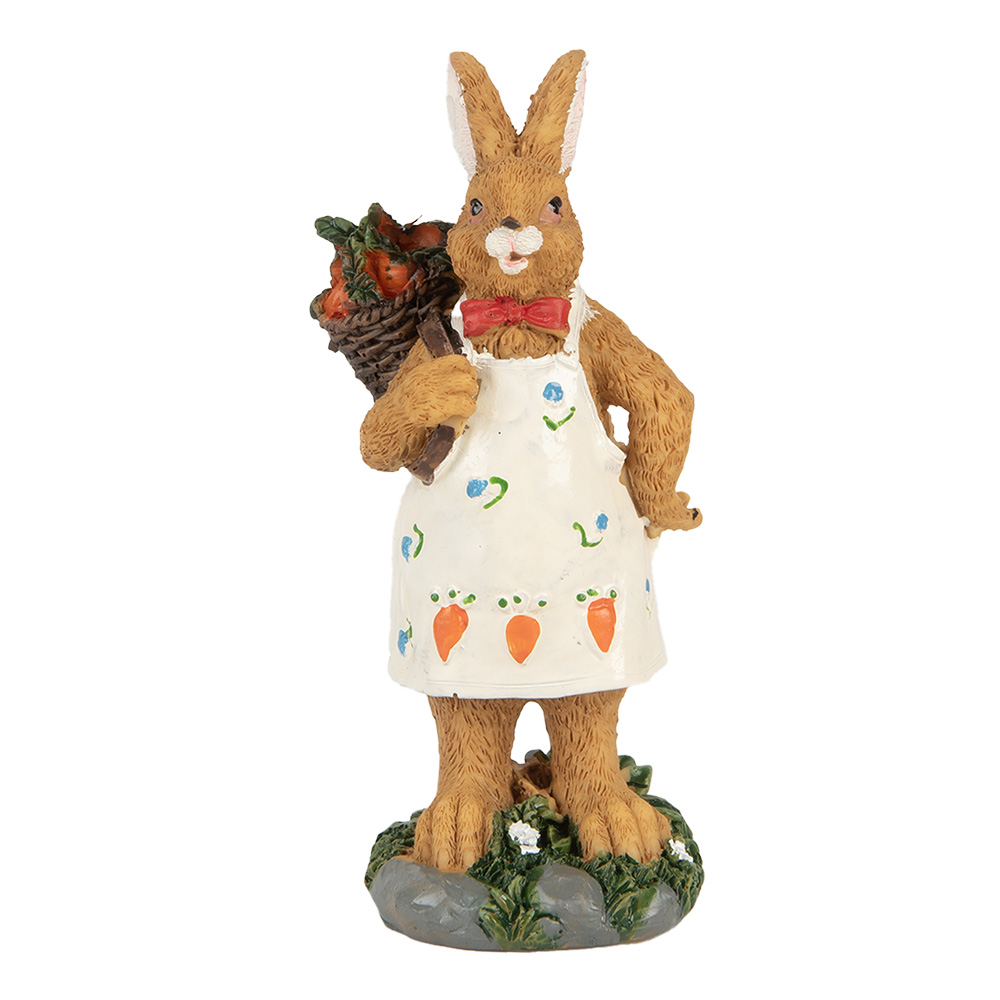 Clayre & Eef   | Decoratie Konijn Bruin Wit 5x5x13 cm | 6PR5720