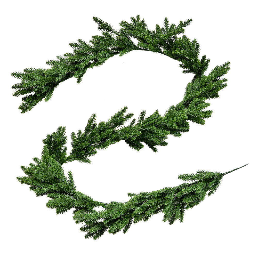 Clayre & Eef   | Decoratie Guirlande Groen 180x10x10 cm | 66067