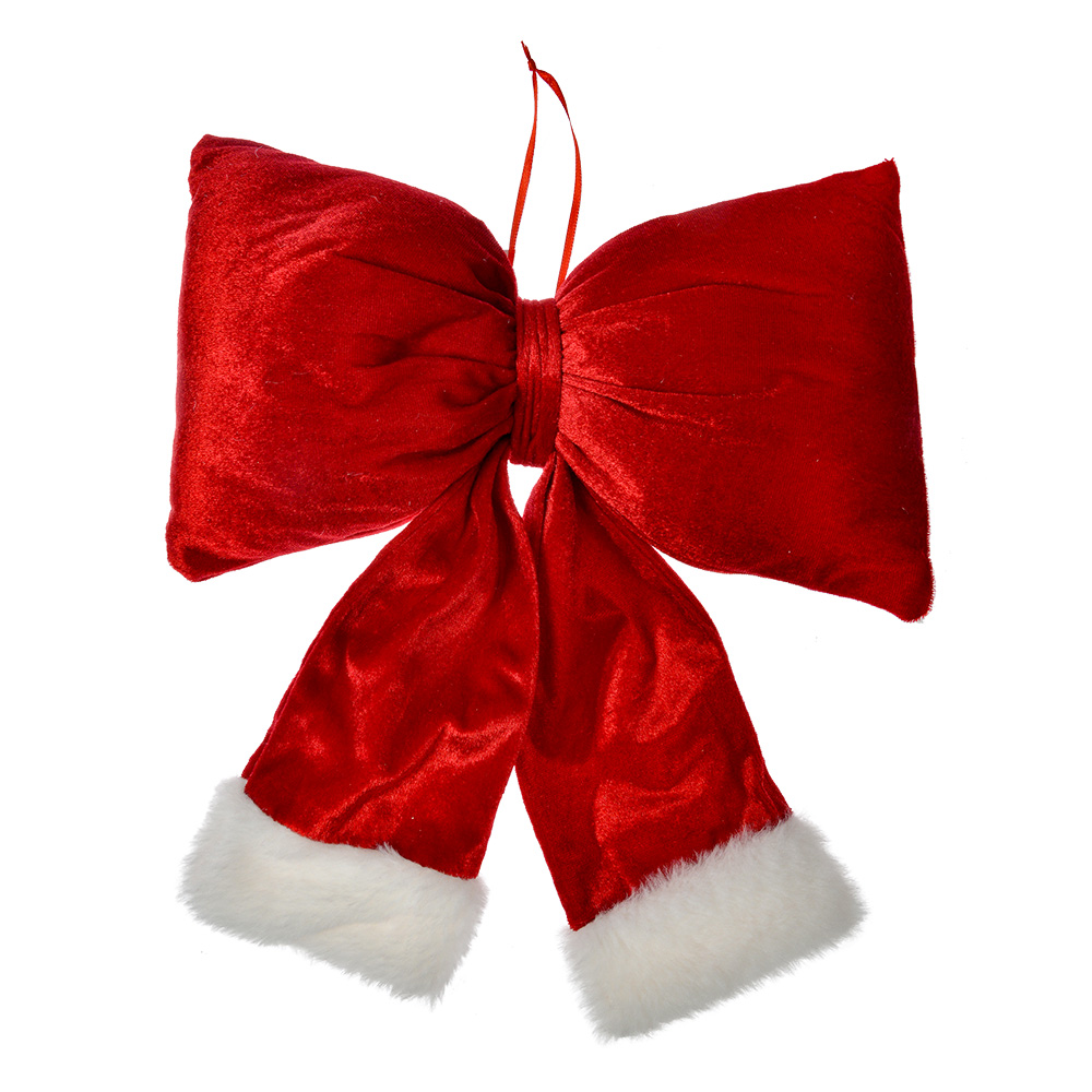 Clayre & Eef   | Decoratie Strik Rood Wit 28x6x34 cm | 66097L