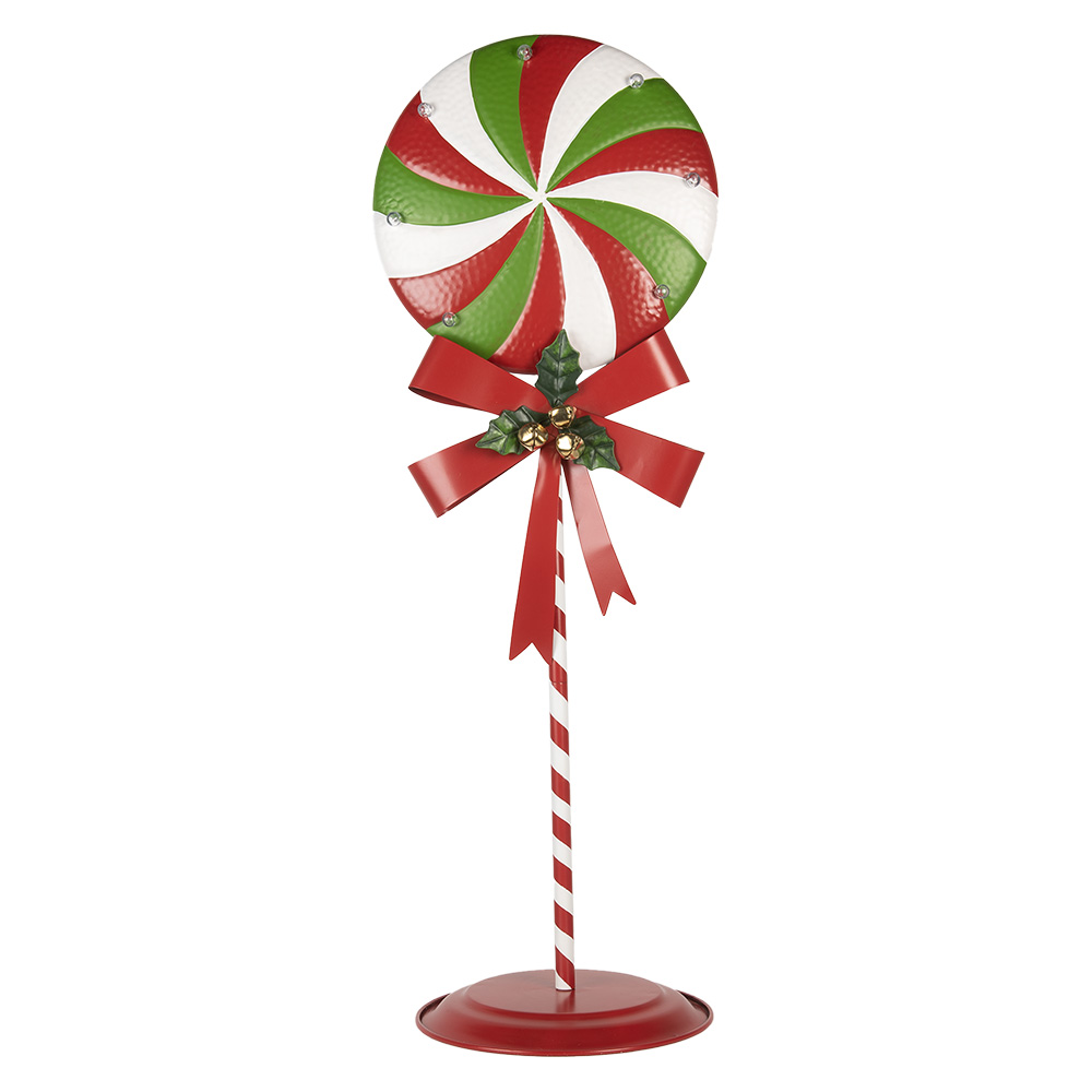 Clayre & Eef   | Decoratie Lolly Rood met LED 36x29x100 cm / 3xAA | 6Y5635