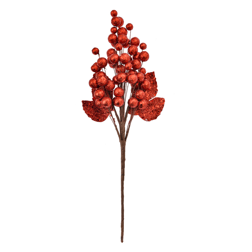 Clayre & Eef   | Kerstdecoratie Tak Rood Bruin 8x6x34 cm | 66153R