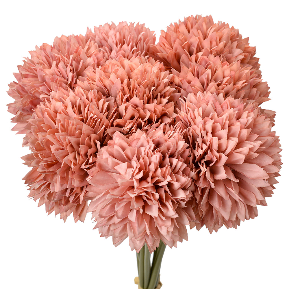 Clayre & Eef   | Kunstbloem bos van 8 stuks Roze Groen 15x15x32 cm | 6PL0395P