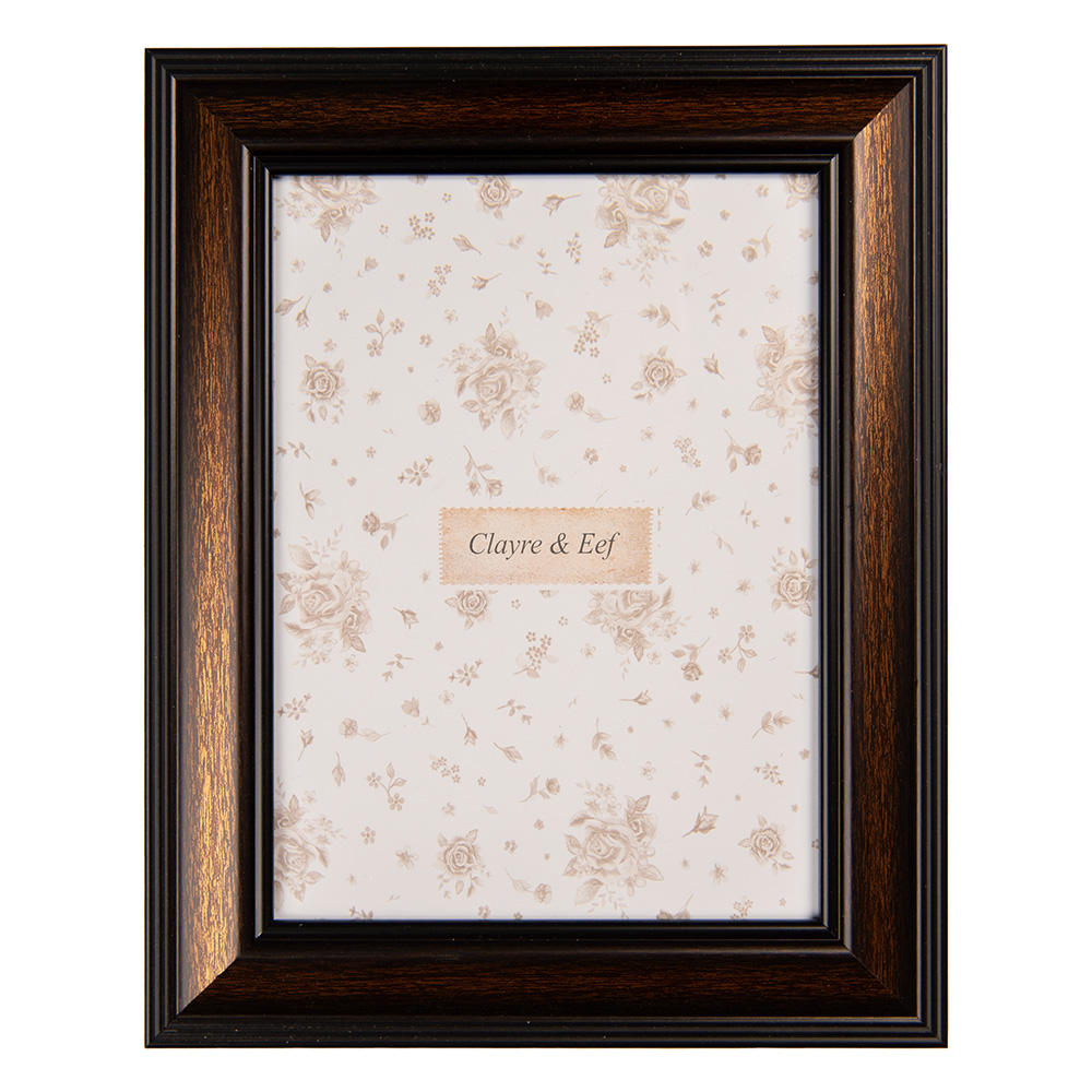 Clayre & Eef   | Fotolijst Bruin Zwart 20x2x25 cm / 15x20 cm | 2F1230L