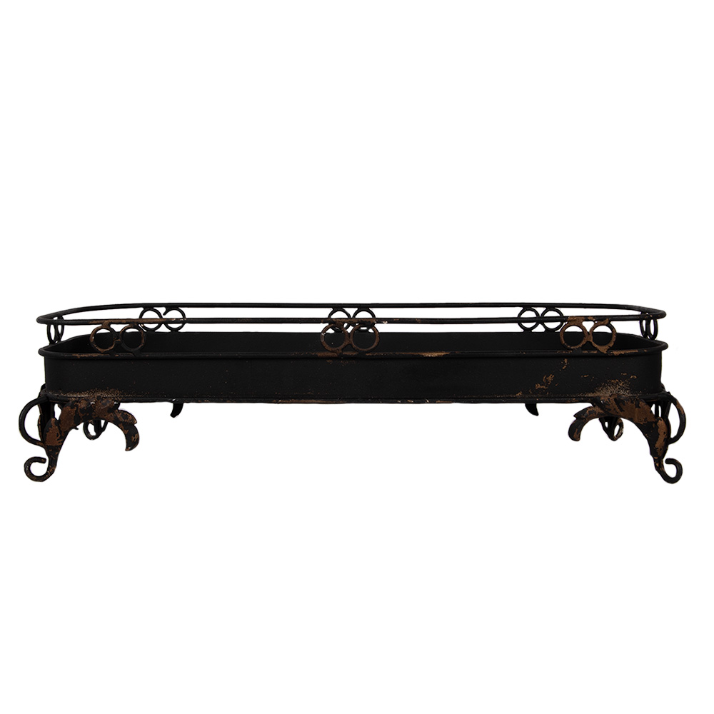 Clayre & Eef   | Decoratief Dienblad Zwart 55x20x14 cm | 5Y1284