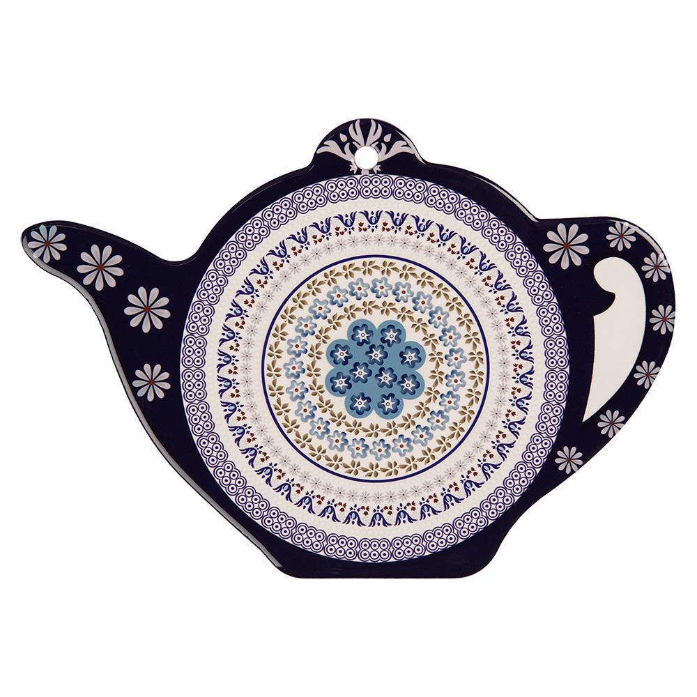 Clayre & Eef   | Pannenonderzetter Blauw Paars 24x17x1 cm | 6CE2055