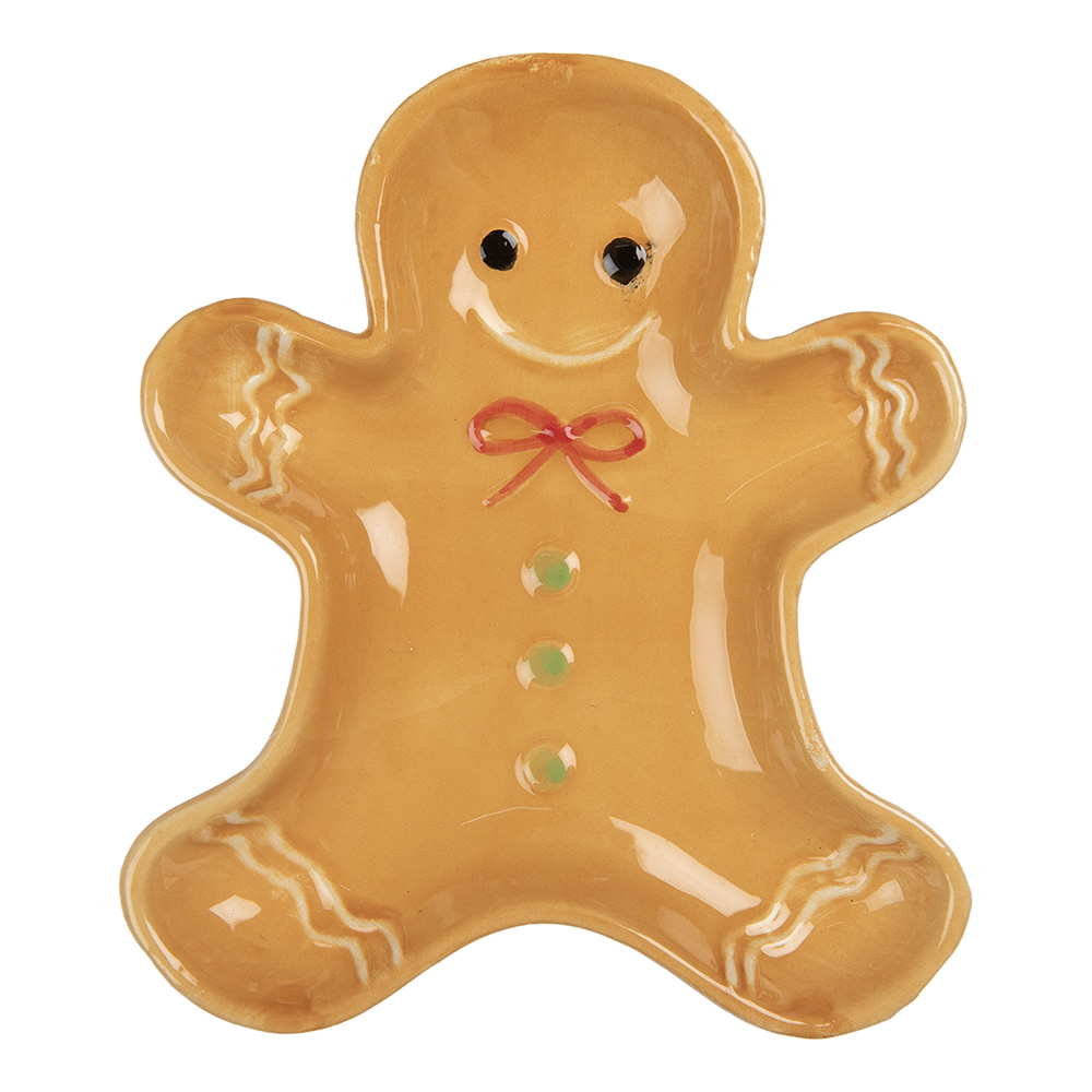 Clayre & Eef   | Schaaltje Peperkoekpop Geel 14x16x2 cm | 6CE2134