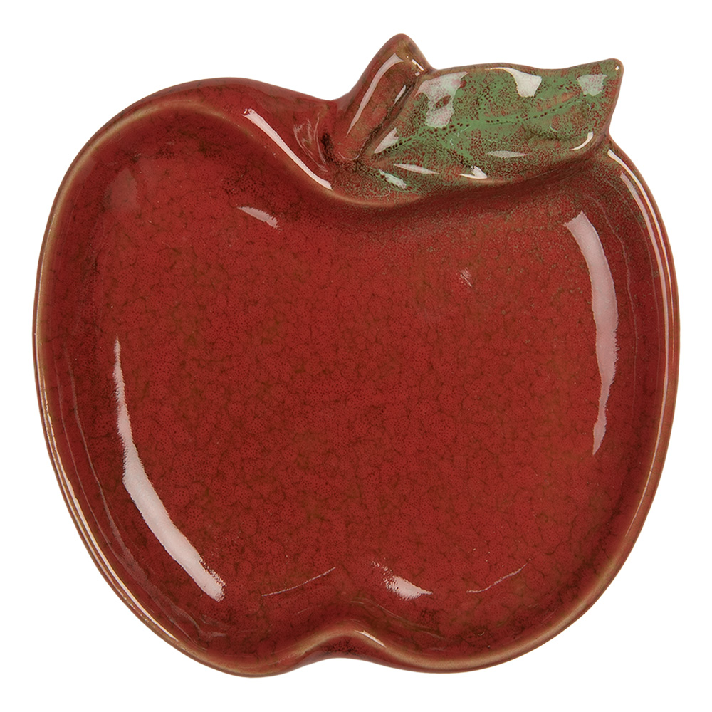 Clayre & Eef   | Schaaltje Appel Rood Groen 13x13x2 cm | 6CE2153