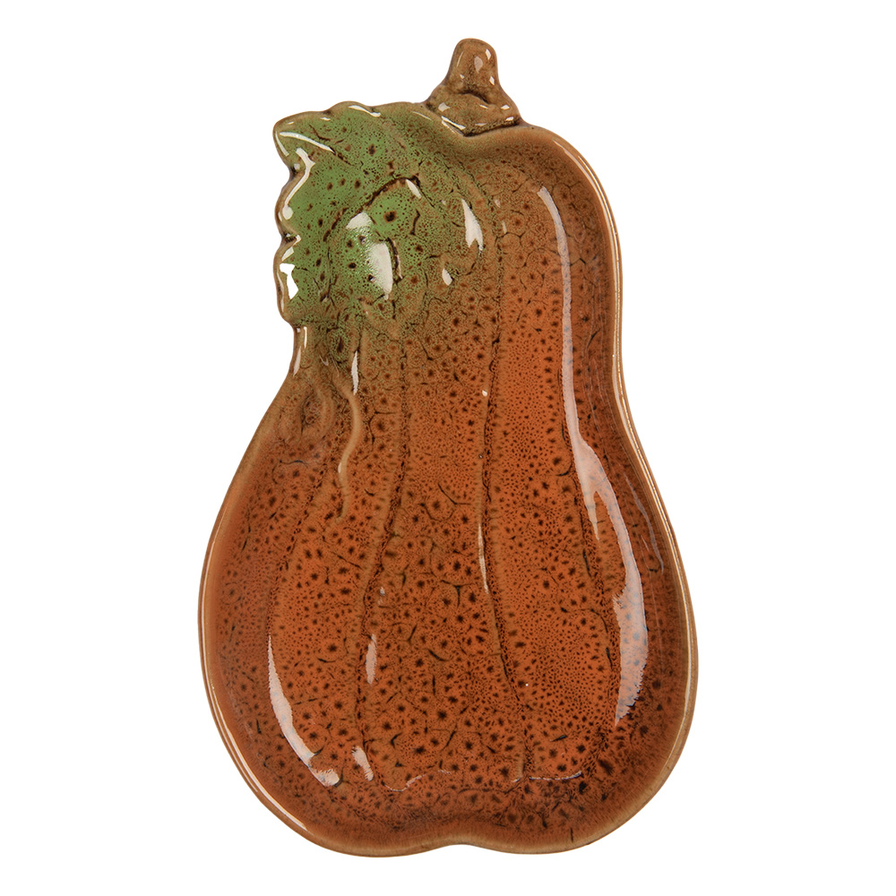 Clayre & Eef   | Schaaltje Pompoen Oranje Groen 17x10x2 cm | 6CE2155