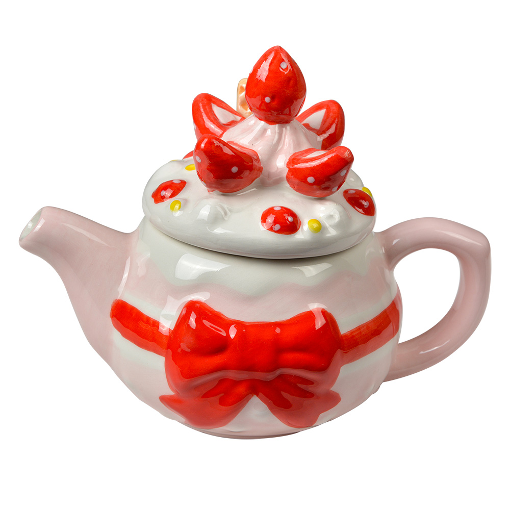 Clayre & Eef   | Theepot Roze Wit 17x10x13 cm / 325 ml | 6CETE0183
