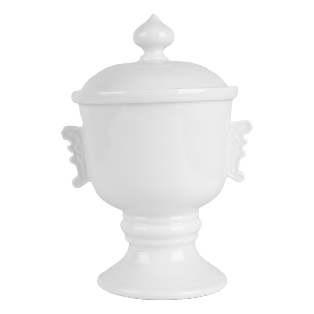 Clayre & Eef   | Voorraadpot Deksel Wit ø 12x17 cm / 125 ml | 6CE2170