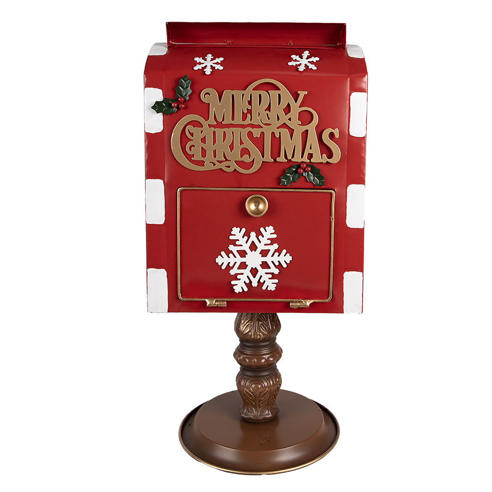 Clayre & Eef   | Brievenbus Rood Bruin 27x22x51 cm | 6Y5633