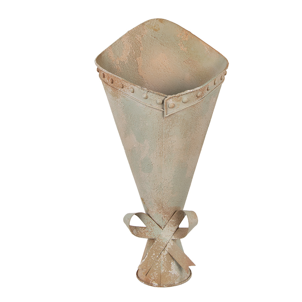 Clayre & Eef   | Bloempot Groen Bruin 25x21x50 cm | 6Y5797