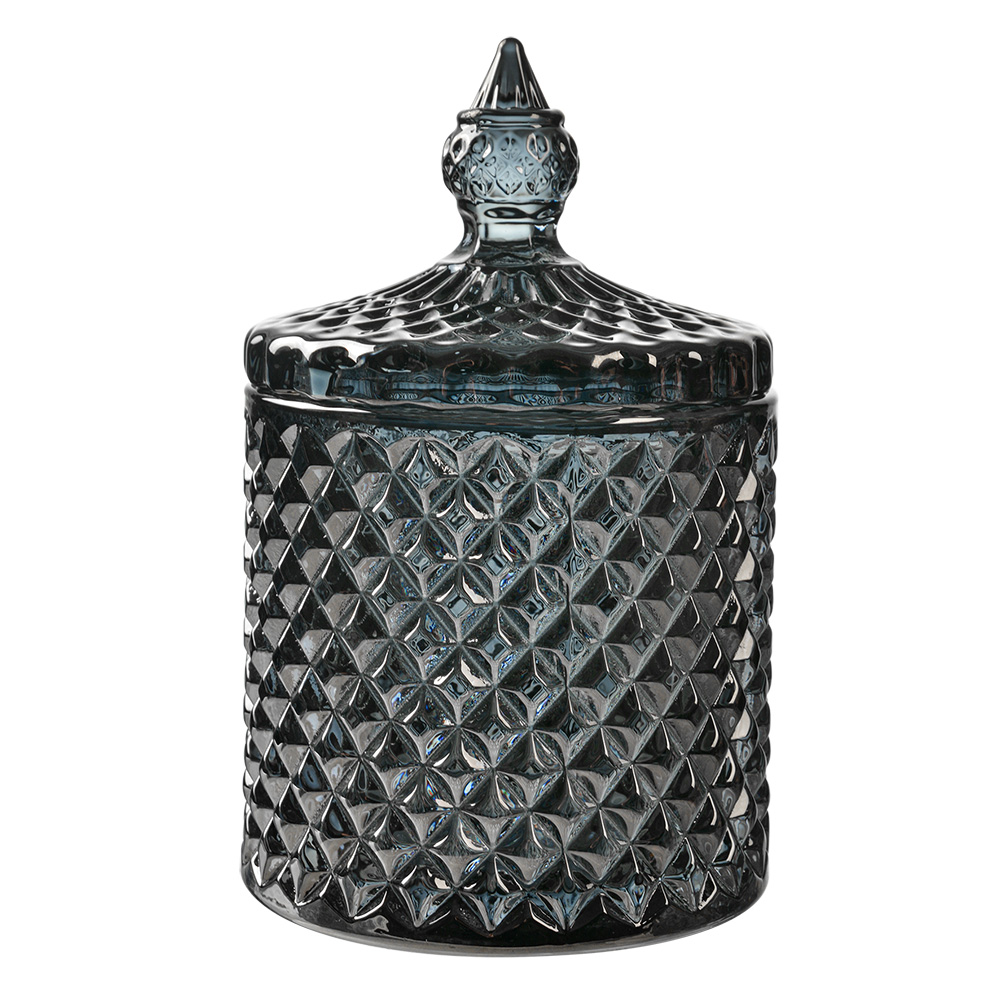 Clayre & Eef   | Voorraadpot met deksel Grijs ø 9x14 cm | 6GL4722