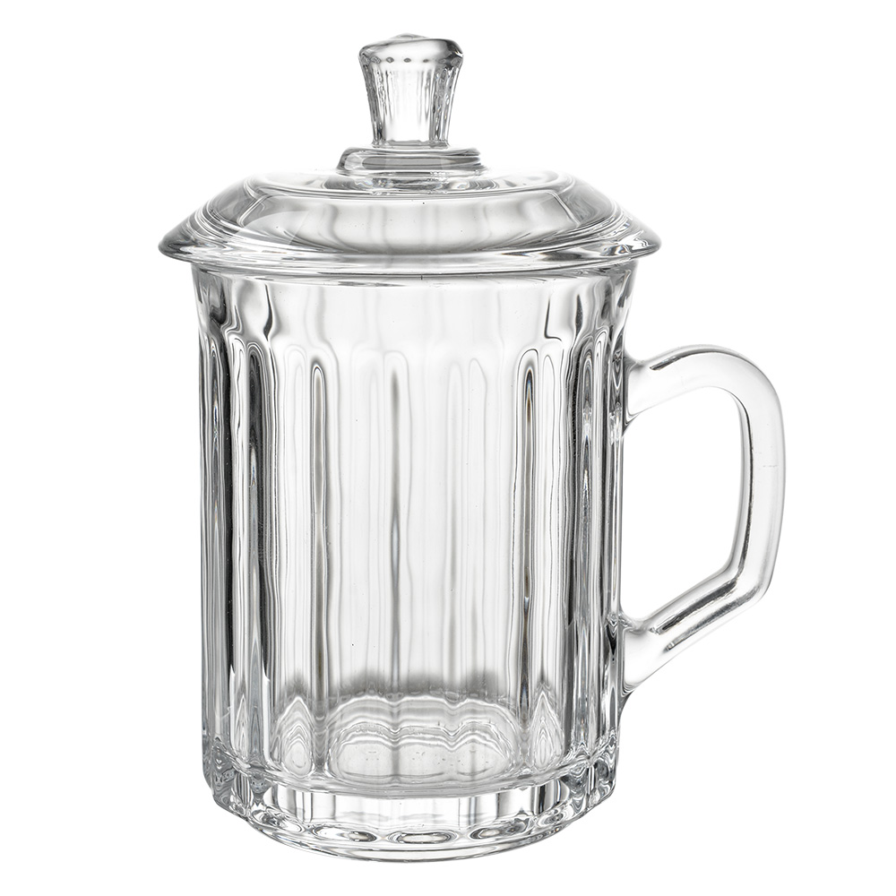 Clayre & Eef   | Mok met deksel Transparant 11x9x15 cm / 250 ml | 6GL4727