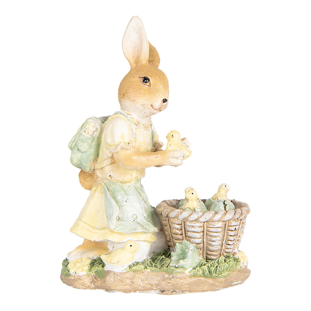 Clayre & Eef   | Decoratie Beeld Konijn Beige Geel 10x6x13 cm | 6PR5452