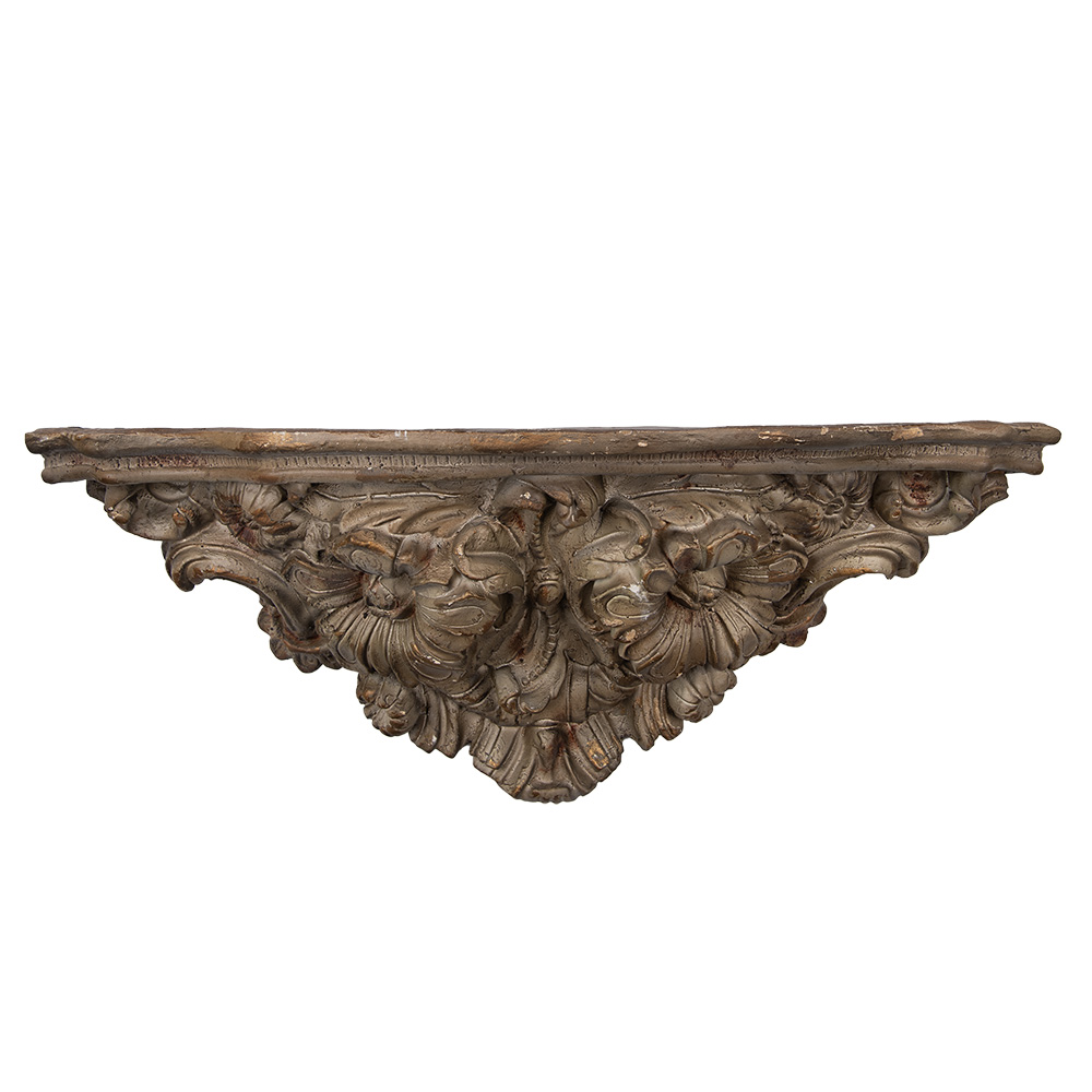 Clayre & Eef   | Wandrek Bruin Grijs 73x21x29 cm | 5MG0059