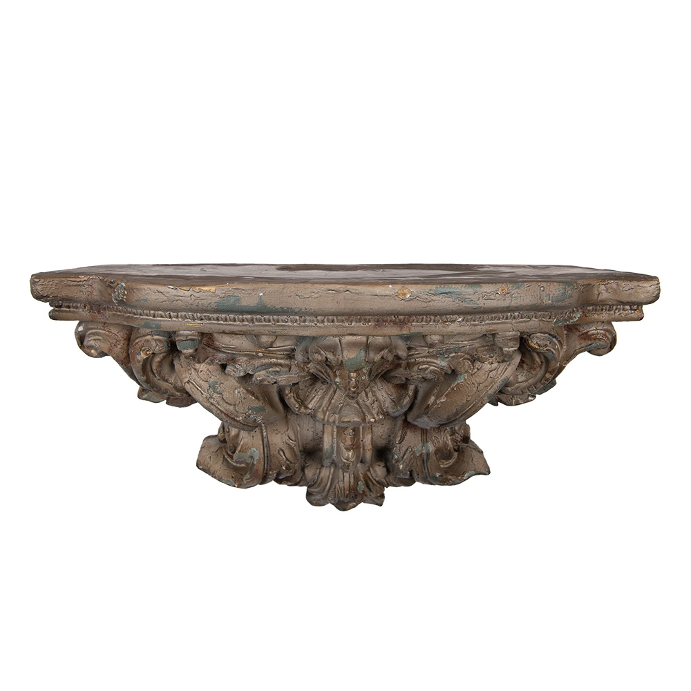 Clayre & Eef   | Wandrek Bruin Groen 60x23x30 cm | 5MG0060