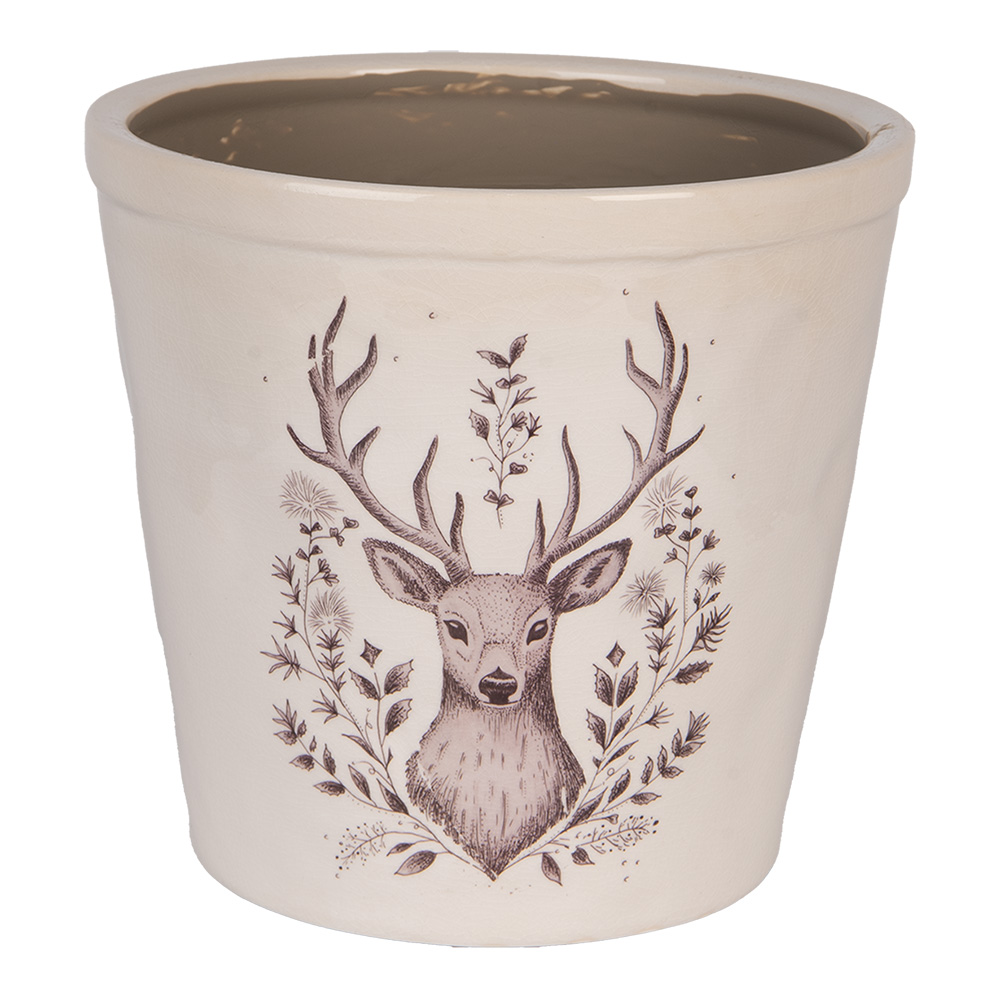 Clayre & Eef   | Bloempot Binnen Beige Bruin ø 21x20 cm | 6CEGTW0001XL
