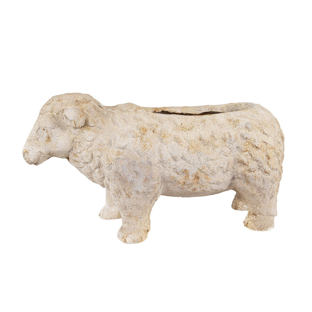 Clayre & Eef   | Bloempot Binnen Beige Bruin 48x19x26 cm | 6MG0114