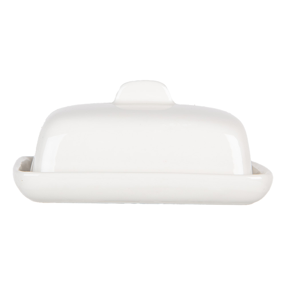 Clayre & Eef   | Botervloot Wit 9x8x5 cm | 6CE2045