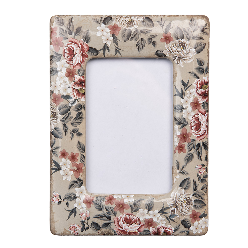 Clayre & Eef   | Fotolijst Beige Roze 13x2x18 cm / 9x13 cm | 2F1275