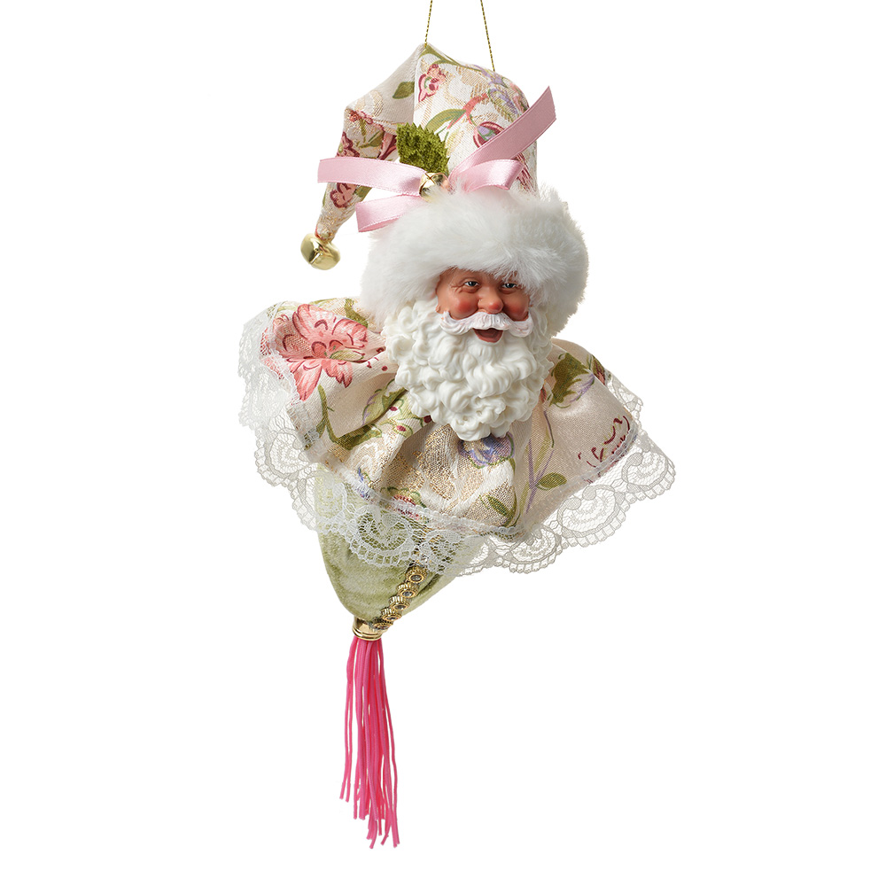 Clayre & Eef   | Decoratie Hanger Kerstman Groen Beige 8x8x35 cm | 66223
