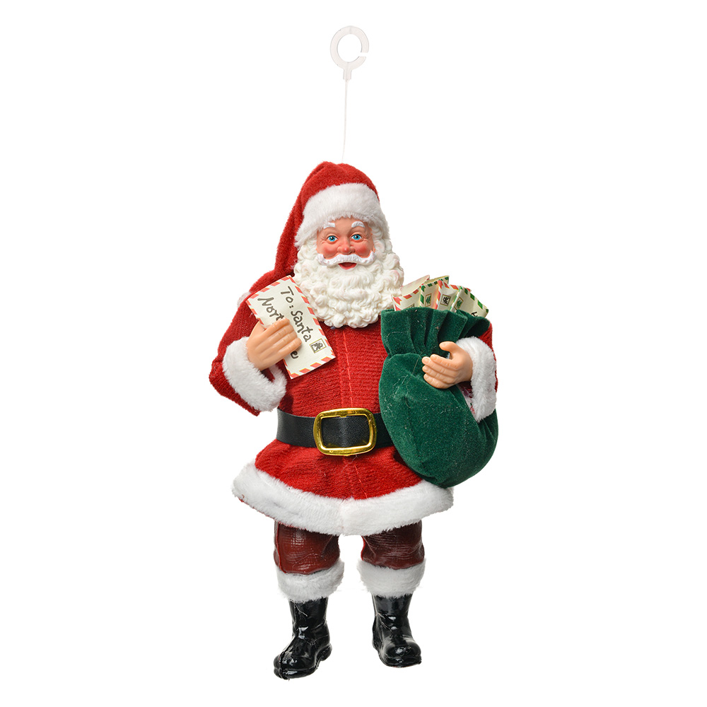 Clayre & Eef   | Kerstdecoratie Hanger Kerstman Rood Groen 11x6x17 cm | 66239