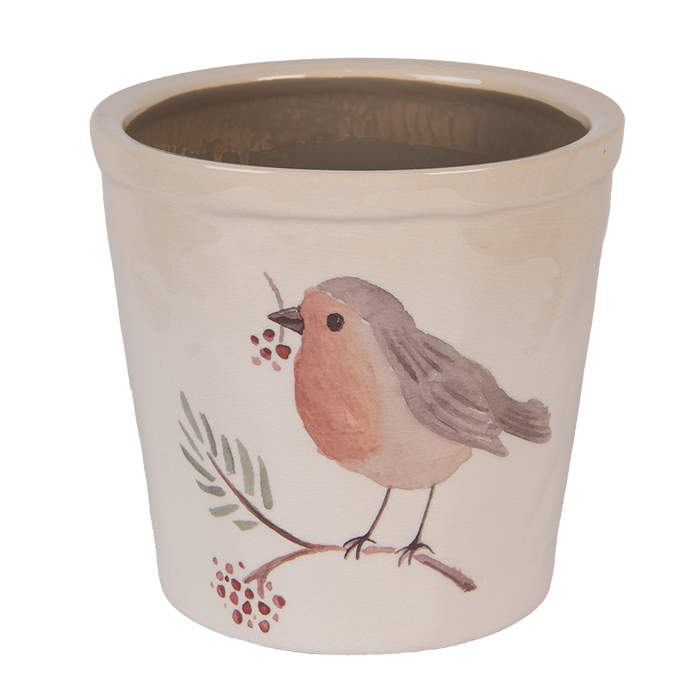 Clayre & Eef   | Bloempot Binnen Beige Bruin ø 17x16 cm | 6CEVGP0001L