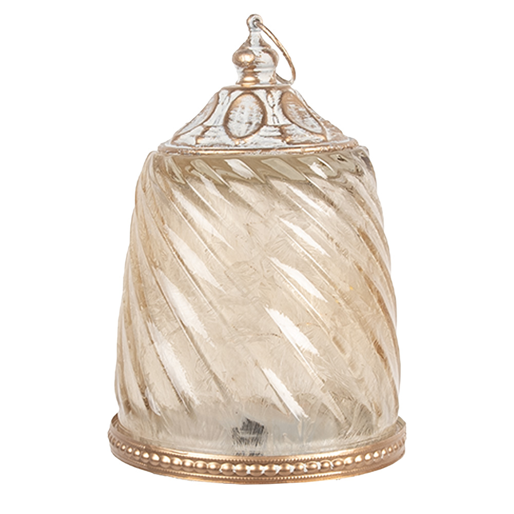 Clayre & Eef   | Decoratie met LED Beige ø 9x14 cm / 2xAAA | 6GL5217