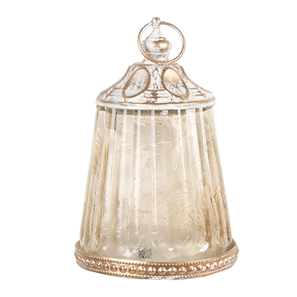 Clayre & Eef   | Decoratie met LED Beige ø 8x12 cm / 2xAAA | 6GL5229