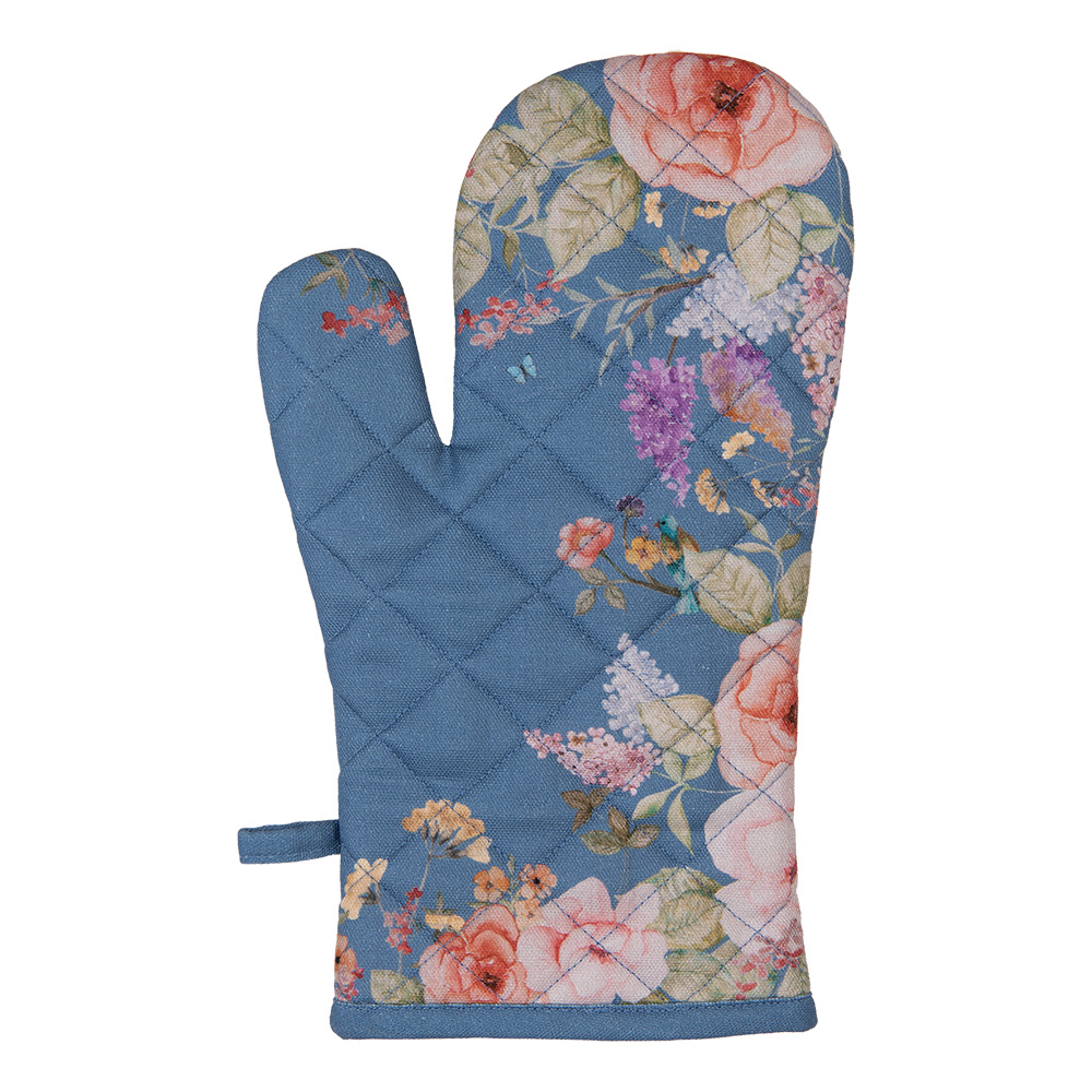 Clayre & Eef   | Ovenwant Blauw Beige 18x30 cm | FFA44BL