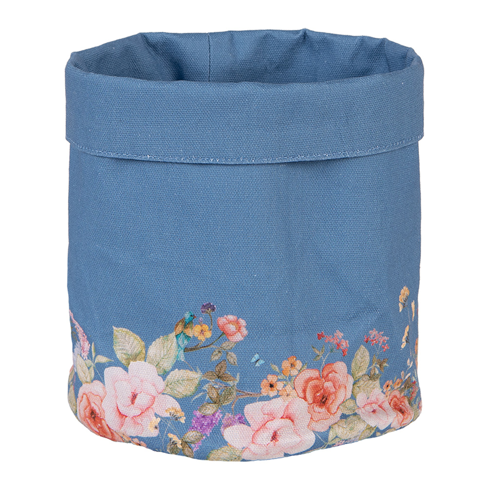 Clayre & Eef   | Broodmandje Blauw Beige ø 15x16 cm | FFA50BL