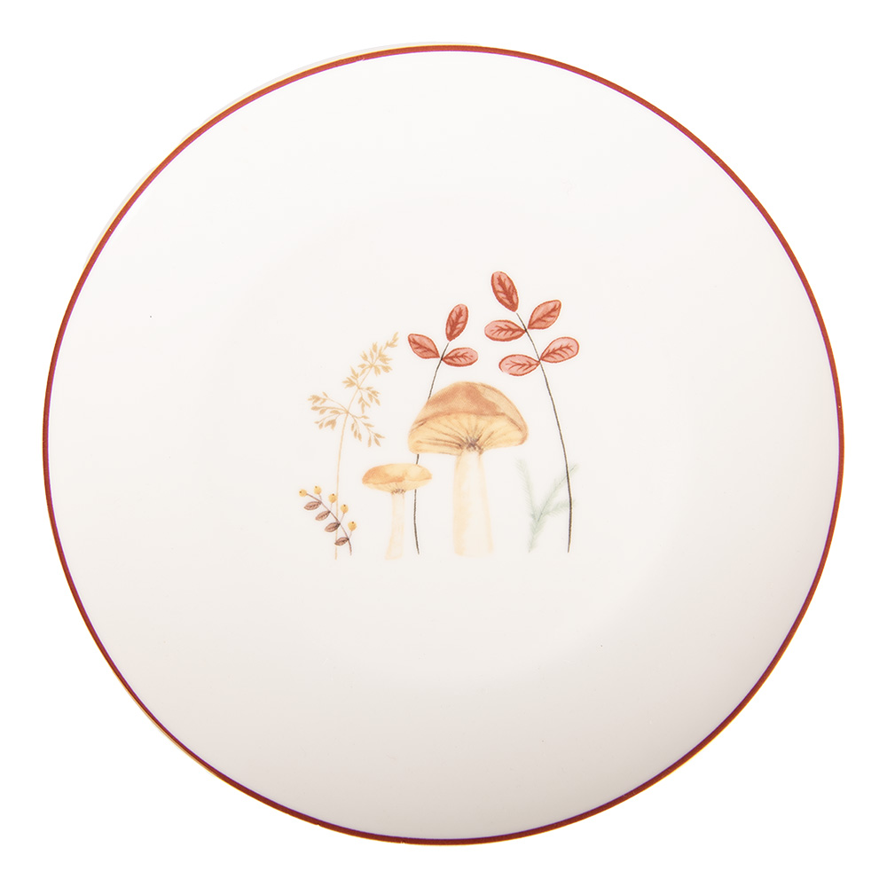 Clayre & Eef   | Servies Ontbijtbord Beige Bruin ø 20x2 cm | LFJDP