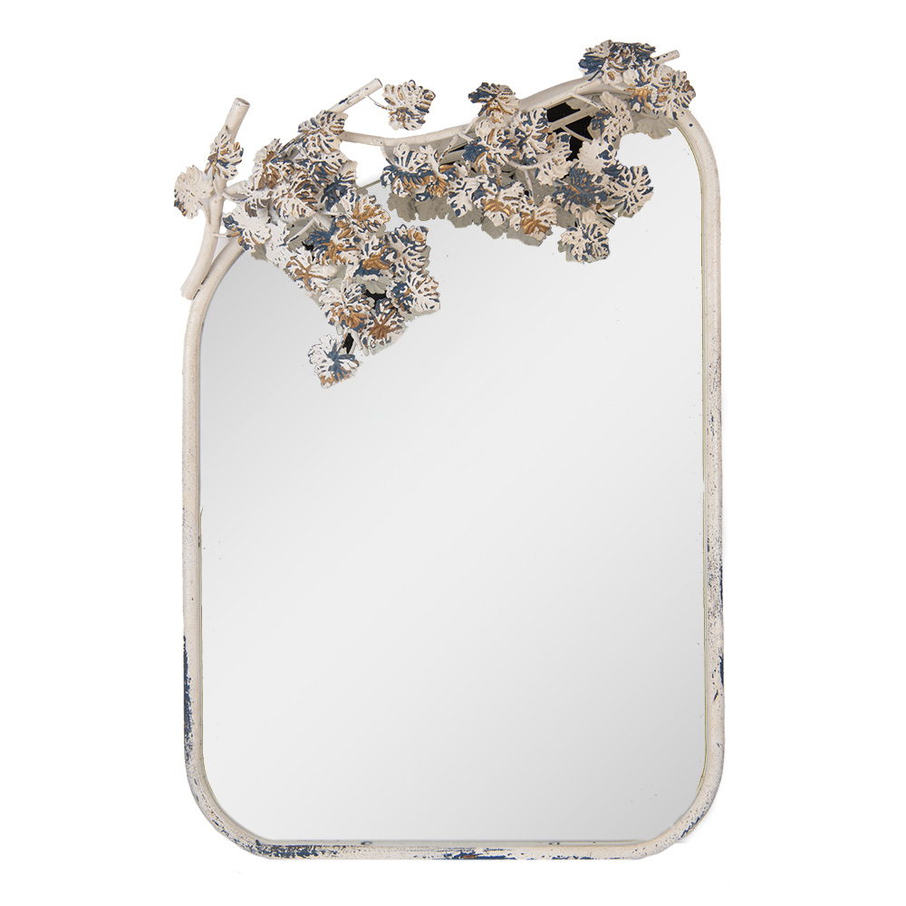 Clayre & Eef   | Wandspiegel Wit Grijs 58x12x89 cm | 52S329