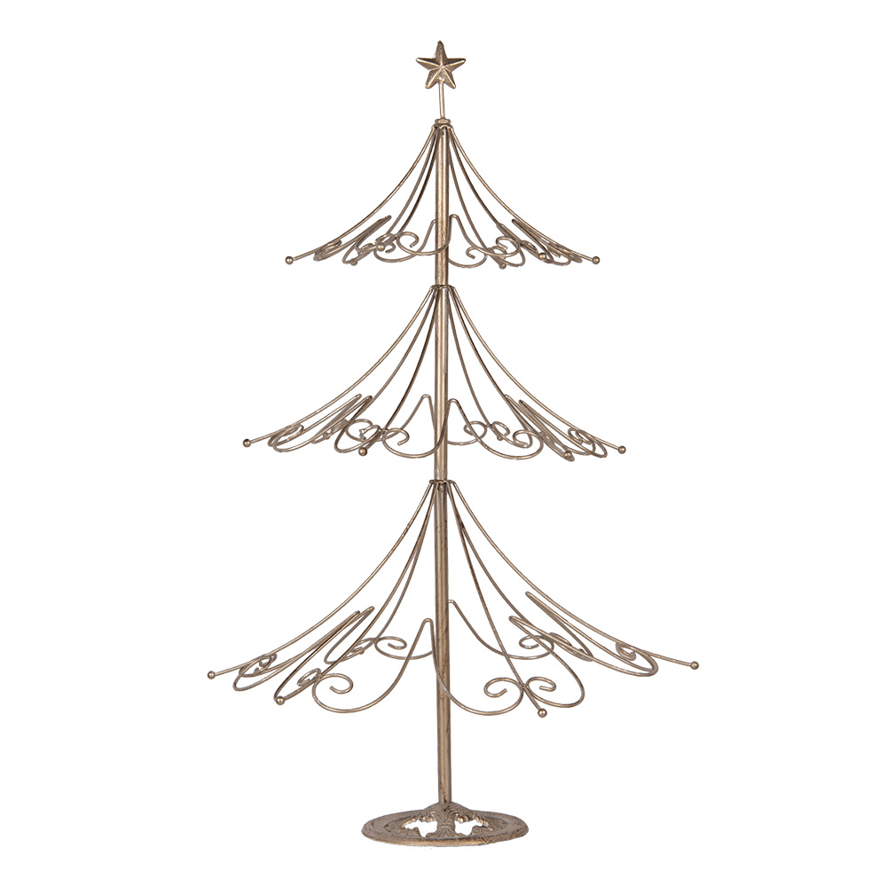 Clayre & Eef   | Kerstdecoratie Kerstboom Goudkleurig ø 46x75 cm | 5Y1267