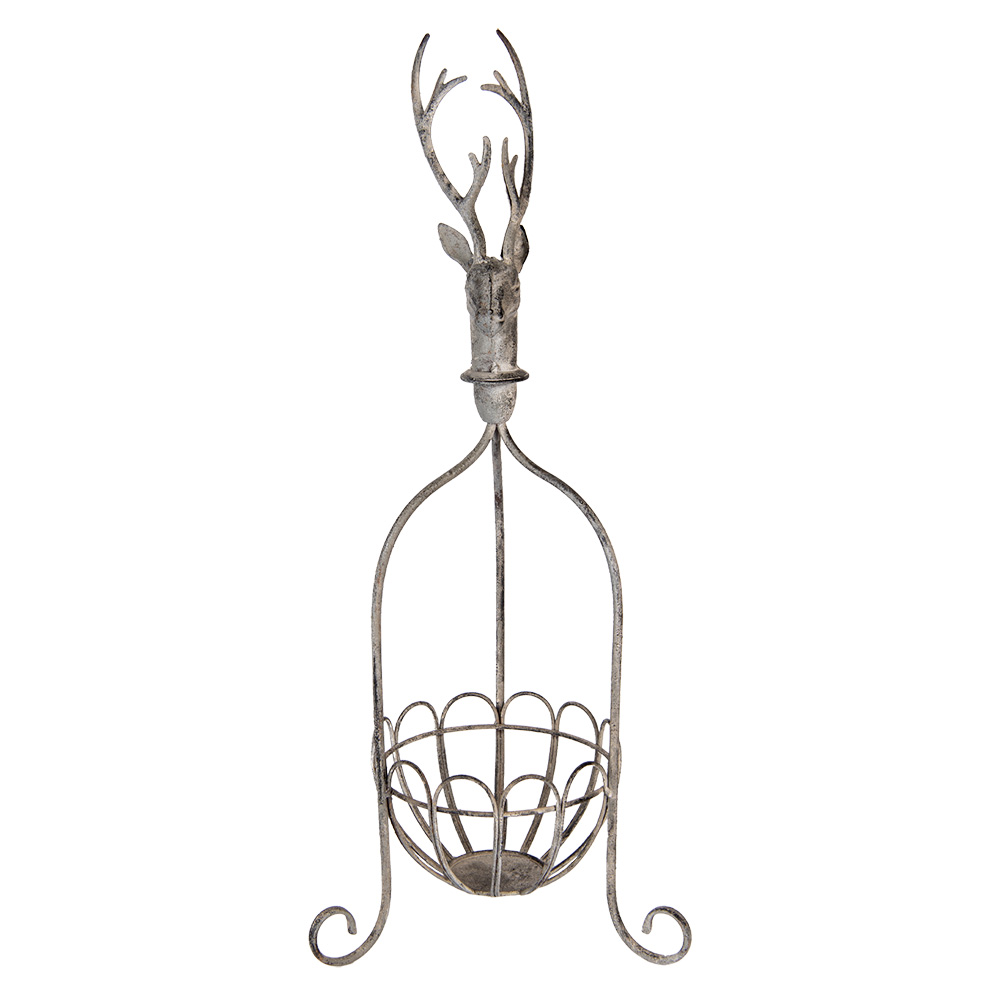 Clayre & Eef   | Decoratieve Mand Grijs 28x28x68 cm | 5Y1320