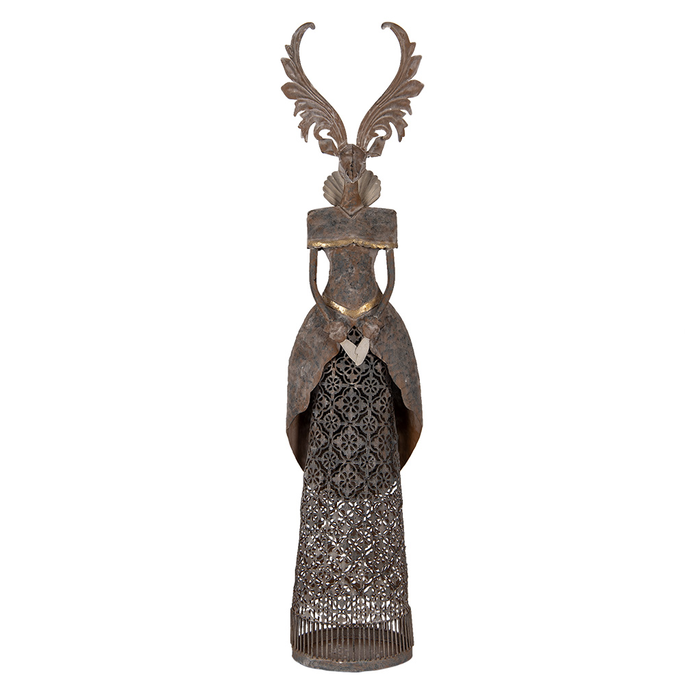 Clayre & Eef   | Decoratie Rendier Bruin Grijs 20x11x81 cm | 5Y1329