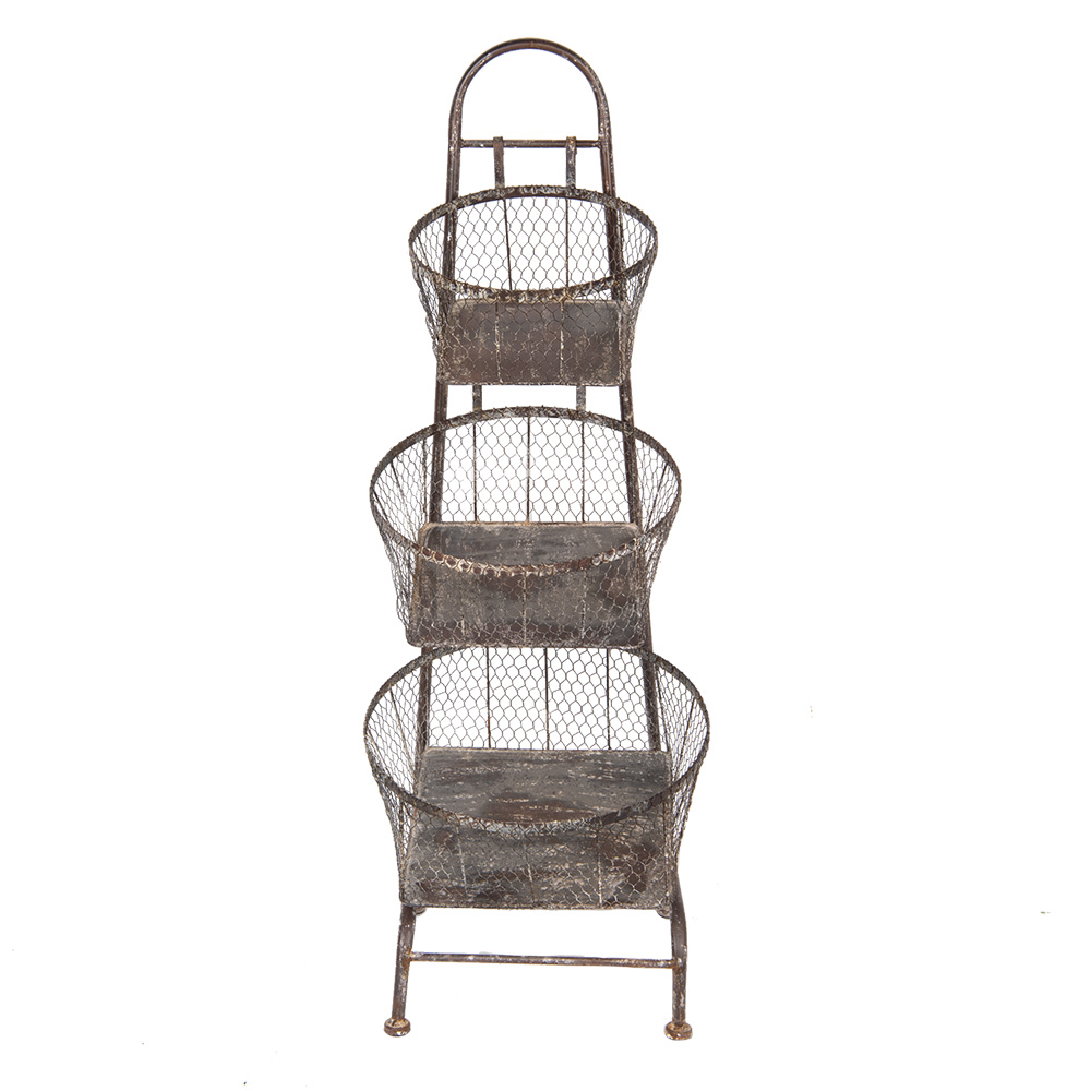 Clayre & Eef   | Rek met manden Bruin 43x43x116 cm | 5Y1359