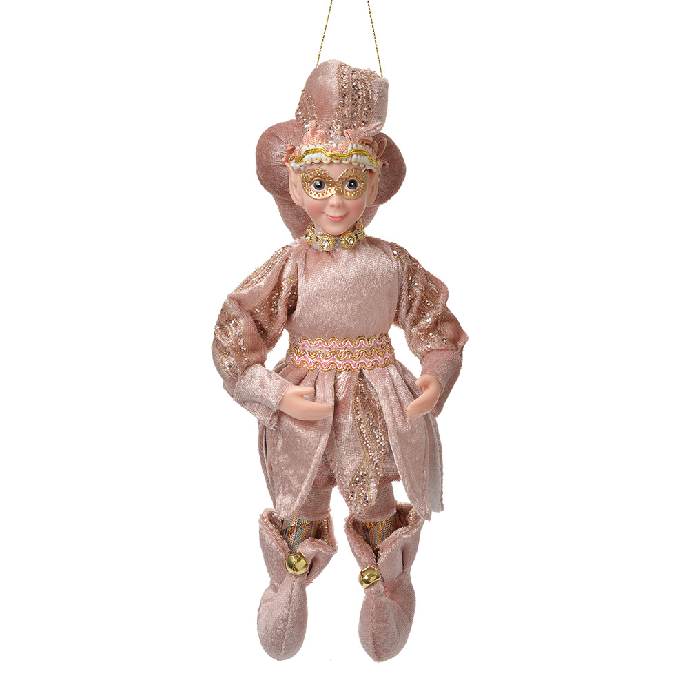 Clayre & Eef   | Decoratie hanger elf Roze Goudkleurig 10x8x28 cm | 66218