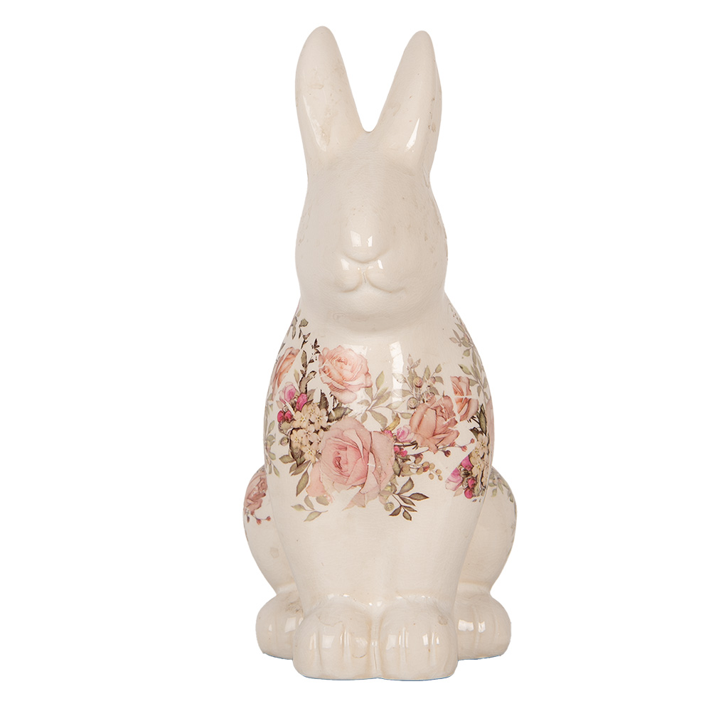 Clayre & Eef   | Decoratie Beeld Konijn Beige Roze 16x12x28 cm | 6CE1956L