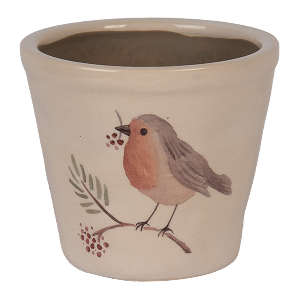 Clayre & Eef   | Bloempot Binnen Beige Bruin ø 21x20 cm | 6CEVGP0001XL