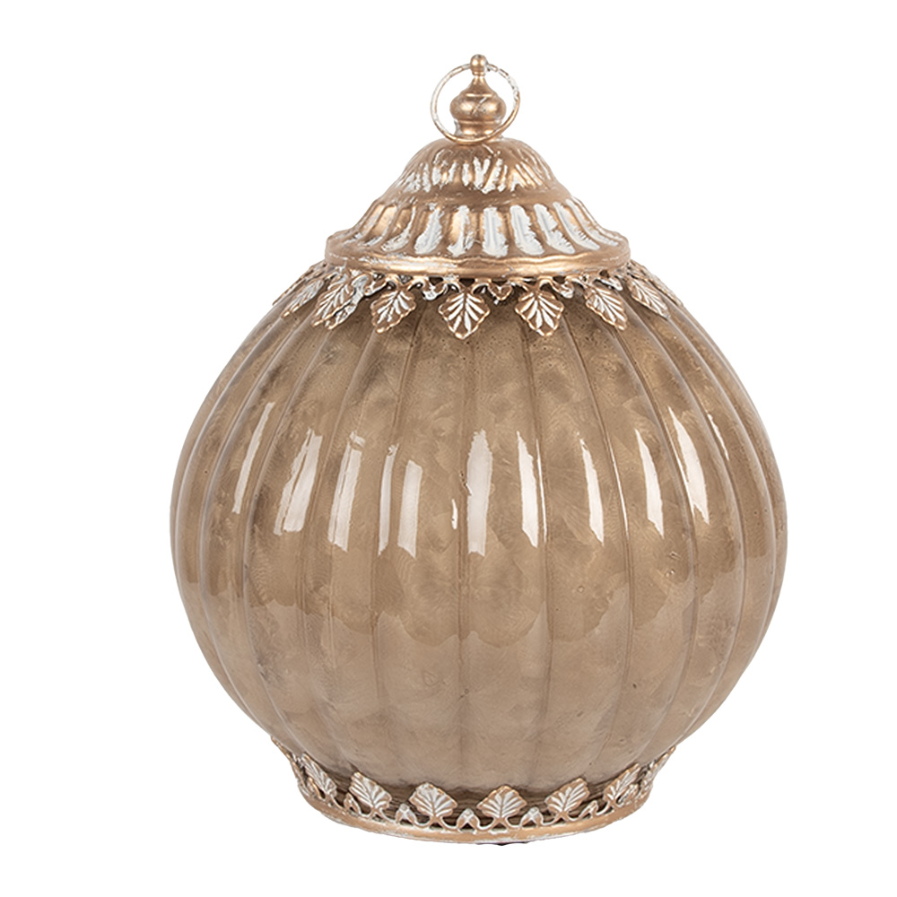 Clayre & Eef   | Decoratie met LED Beige ø 15x19 cm / 2xAAA | 6GL5218
