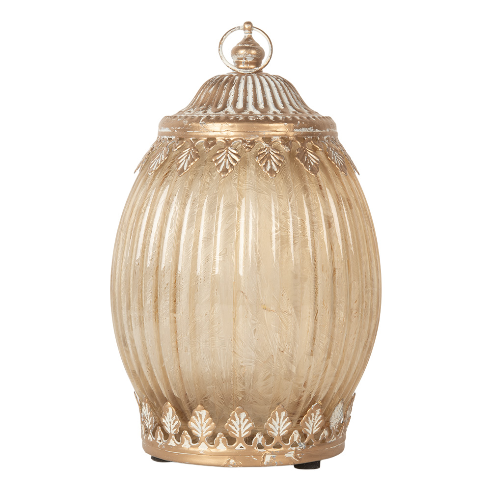 Clayre & Eef   | Decoratie met LED Beige ø 11x18 cm / 2xAAA | 6GL5220