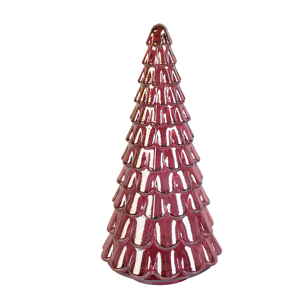 Clayre & Eef   | Kerstdecoratie Kerstboom Roze ø 16x33 cm | 6GL5327