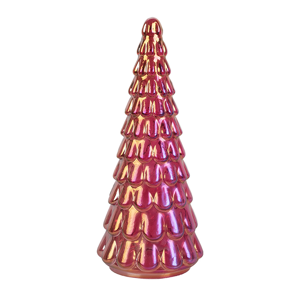 Clayre & Eef   | Kerstdecoratie Kerstboom Roze ø 11x26 cm | 6GL5328