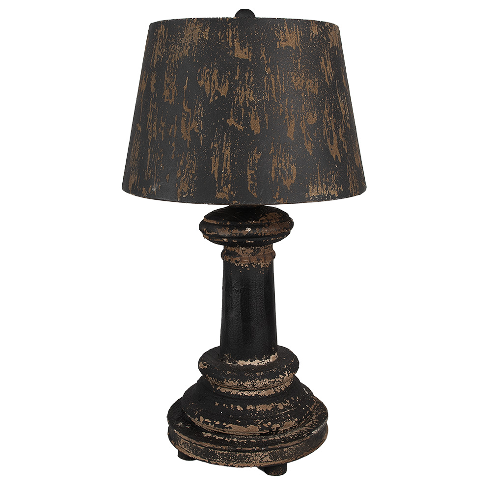 Clayre & Eef   | Bureaulamp Zwart Bruin ø 35x64 cm E27/max 1x60W | 6LMC0109
